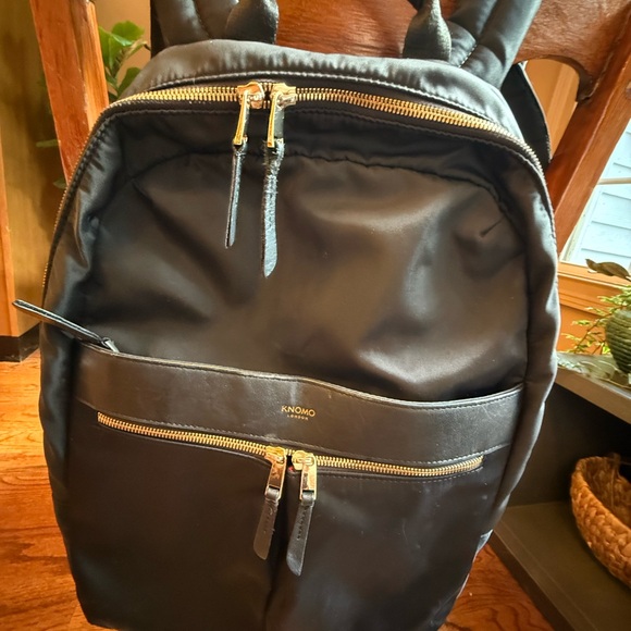 KNOMO London Sleek Black BEAUCHAMP Laptop Case/Backpack 14 inch Bag - Picture 1 of 15